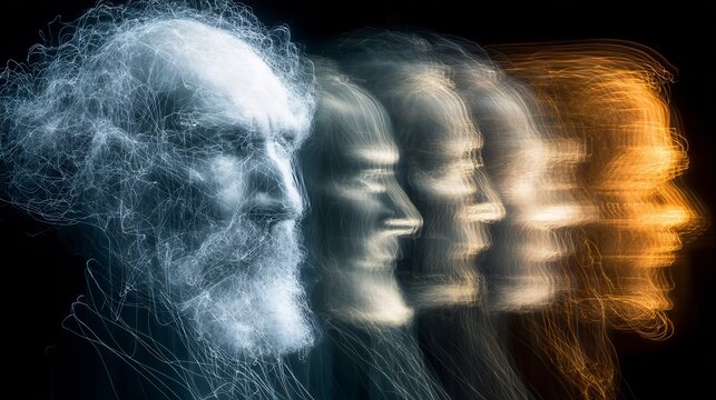 Ancestral portraits glowing futuristic digital screens symbolizing heritage preservation generational memory conservation and modern archival technology keeping traditions alive in the digital era