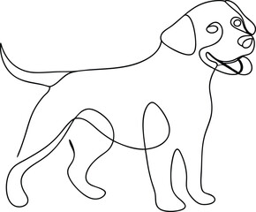 Loyal Dog One Line Art Vector, Minimalist Dog Head Line Art Vector