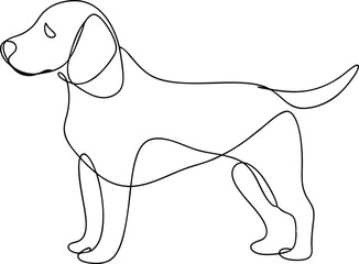Loyal Dog One Line Art Vector, Minimalist Dog Head Line Art Vector