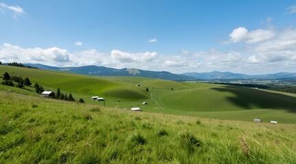 landscape with mountains and clouds
