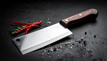 Knife on a black background