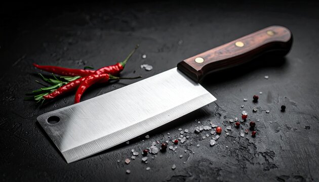 Knife on a black background