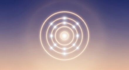 Glowing oval aura with concentric circles and inner lights