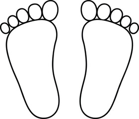 Continuous One Line Drawing of Feet, Single Line Art of Human Feet, Minimalist Anatomy Vector