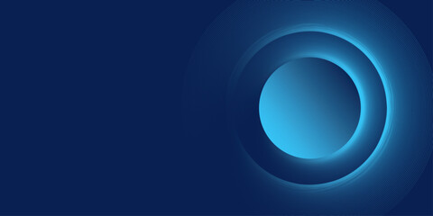 Abstract gradient background with 3d circle shape | Geometric circle with luxury thin stroke pattern design | Cyan-blue vector illustration for modern design