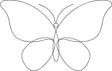 Butterfly Single Line Art Vector, Butterfly Minimal Line Art Vector