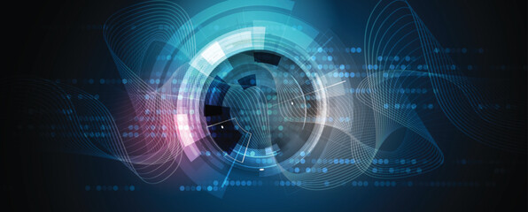 Abstract circle on technology or business futuristic particle background
