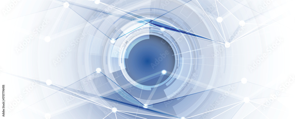 Poster abstract circle on technology or business futuristic particle background
