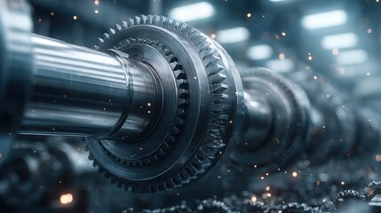 Intricate metallic machinery in a studio setting high-definition gigapixel capture industrial environment detailed viewpoint