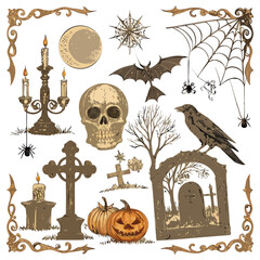 Vintage Creepy Halloween Clipart
