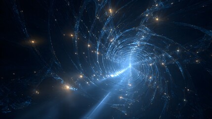 Obraz premium Abstract glowing fractals form an infinite, mesmerizing tunnel of l...