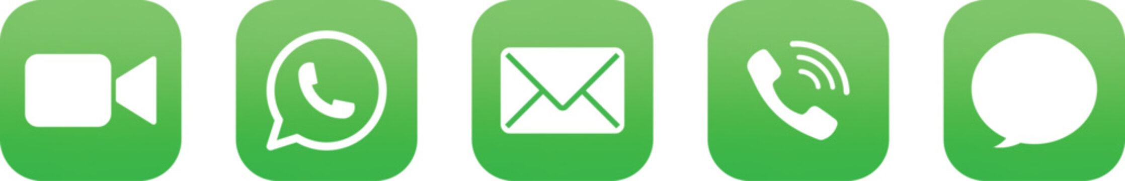 Message, Mail, Call, Facetime, App store logo icon transparent png. Notification Badges. Vector Set of iOS Interface Elements.

