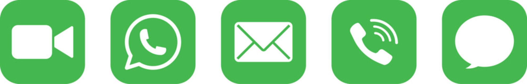 Message, Mail, Call, Facetime, App store logo icon transparent png. Notification Badges. Vector Set of iOS Interface Elements.
