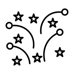 Fireworks vector line icon design
