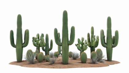 cacti on a transparent isolated background