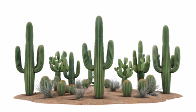 cacti on a transparent isolated background - Powered by Adobe
