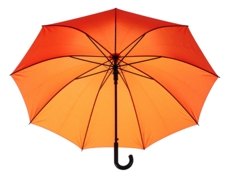  Bright Orange Classic Umbrella Fully Open, isolated on a transparent background PNG