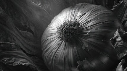 Obraz premium Closeup black and white onion