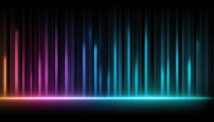 Abstract colorful glowing vertical lines on a dark background