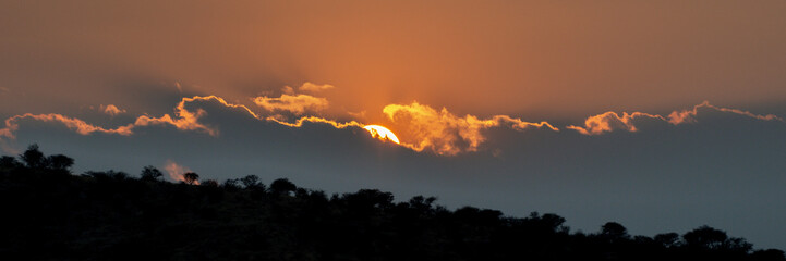 Lever du jour sur la savane en Namibie