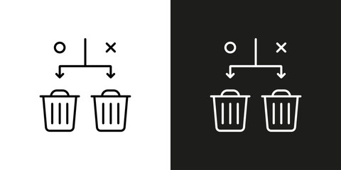 Garbage segregation vector editable stroke icon.