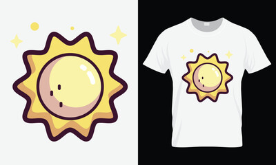 Sun t-shirt design template printing vector art illustrator