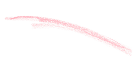 Hand drawn pink pencil lines, circles, stripes and squiggly lines on transparent background.