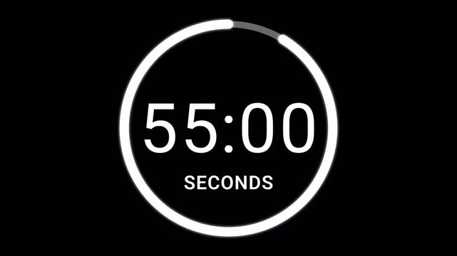 60 Seconds Countdown With White Circle
