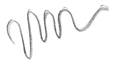 Hand drawn black pencil lines, circles, stripes and squiggly lines on transparent background.