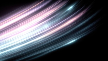 Abstract swirl of pastel light streaks on black background