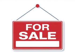 Bold red For Sale sign ready for your message to attract potential buyers and clients