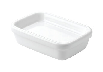 White ceramic soap dish isolated on transparent background