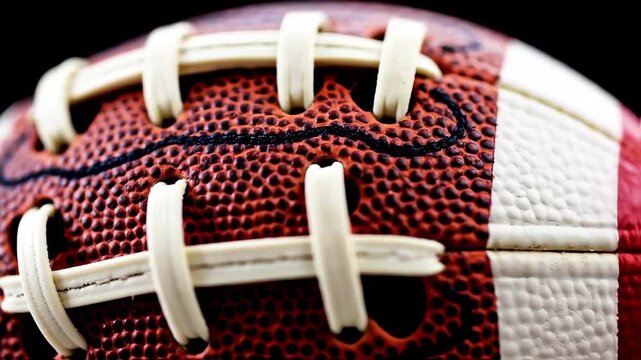 Close-up view of a football's texture