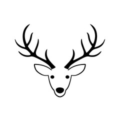 Elk. Elk simple black and white line art vector logo