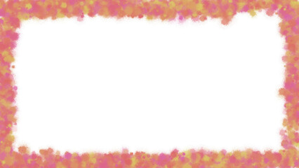 Obraz premium Abstract Watercolor Frame: Pink, Orange & Yellow Painted Border with transparent Blank Space. Colorful Artistic Decorative Design Element for Text & Images.
