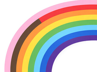 Obraz premium Vibrant rainbow with inclusivity colors, representing pride, diversity, and equality on white