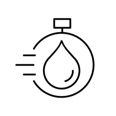 Quick dry line icon. Fast moisture evaporation, breathable fabric and lightweight material. Sportswear, outdoor clothing, travel gear. Textiles with quick-drying properties. Vector illustration. 