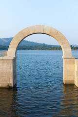 Stone arch from the Roman Ruins of Aquis Querquennis. Orense - Galicia - Spain