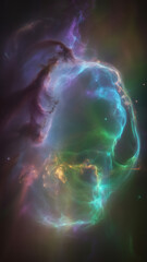 An ethereal and captivating visualization of a cosmic nebula, with vibrant colors and intricate details in space