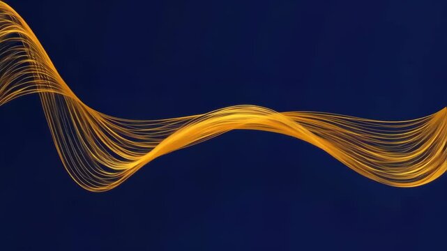 Abstract Gold Streamers on Deep Blue