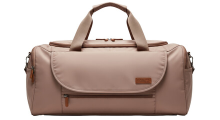 Isolated duffel bag with handles, practical and stylish weekender for travel, gym and sports