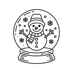 Snow Globe with Snowman Illustration – Winter Decor, Holiday, Christmas, Festive, Kids, Ornament Illustration vector