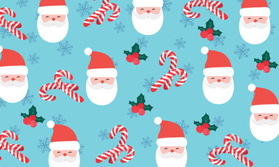 seamless pattern with santa claus and snowman