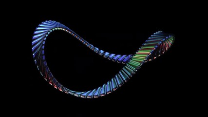 Abstract glass shape on a black background, 4k seamless loop animation, 3d render - Powered by Adobe