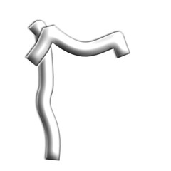 Silver Rune Letter Illustration on Black