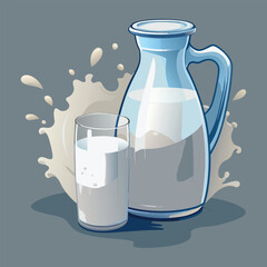 Milk vector. milk. Realistic glass of milk isolated on transparent background. Bottles of various plant milk. Natural whole milk.  Bottle and glass of tasty milk on light table. Healthy eating. 