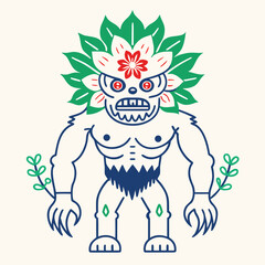 Vector illustrations of elephant and lion heads with tribal tattoo designs