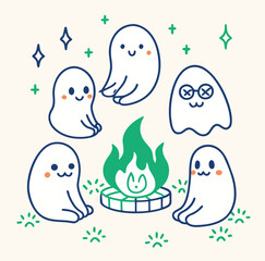 Cute baby bird vector illustrations for Easter, a set of spring animal designs on a branch