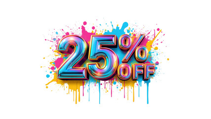 25% Off Sale Vibrant Colorful Discount Banner Design