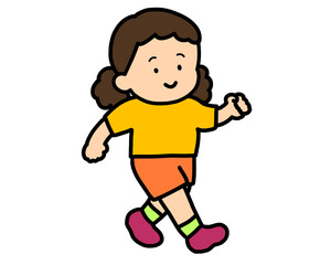 笑顔で歩く女の子